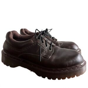 Vintage Dr. Martens Brown 8286 Made in England 4 Eye Chunky Oxford Shoes UK 6